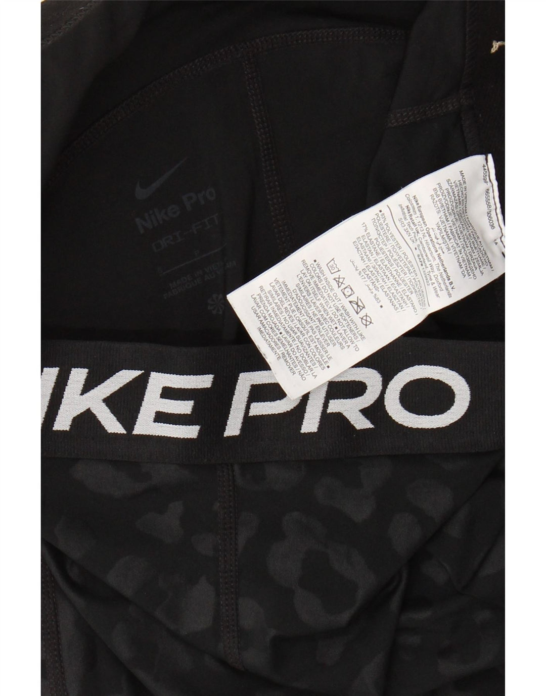 Nike Womens Graphic Capri Leggings UK 8 Pequeno Preto Animal Print Poliéster