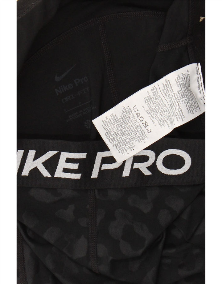 Nike Womens Graphic Capri Leggings UK 8 Pequeno Preto Animal Print Poliéster