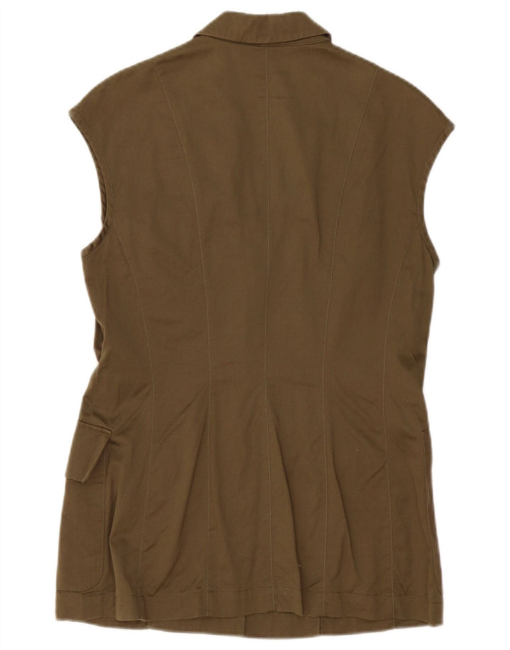 Jaqueta blazer feminina sem mangas com 4 botões MONDI EU 38 algodão cáqui médio