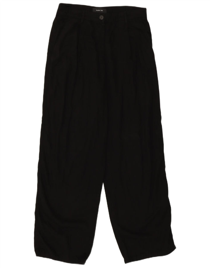 Calça feminina reta casual Massimo Dutti UE 38 pequena W28 L31 preta