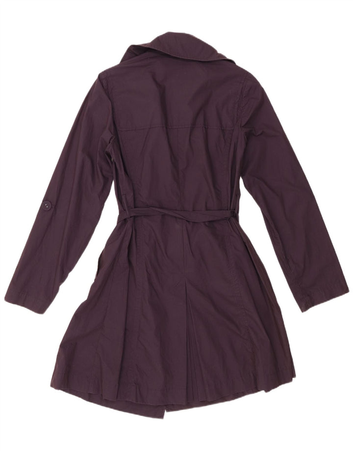 Casaco impermeável feminino Marks & Spencer Reino Unido 12 algodão roxo médio