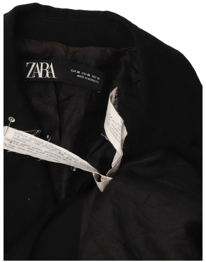 Jaqueta blazer feminina Zara com 1 botão grande EU 38 poliéster preto pequeno