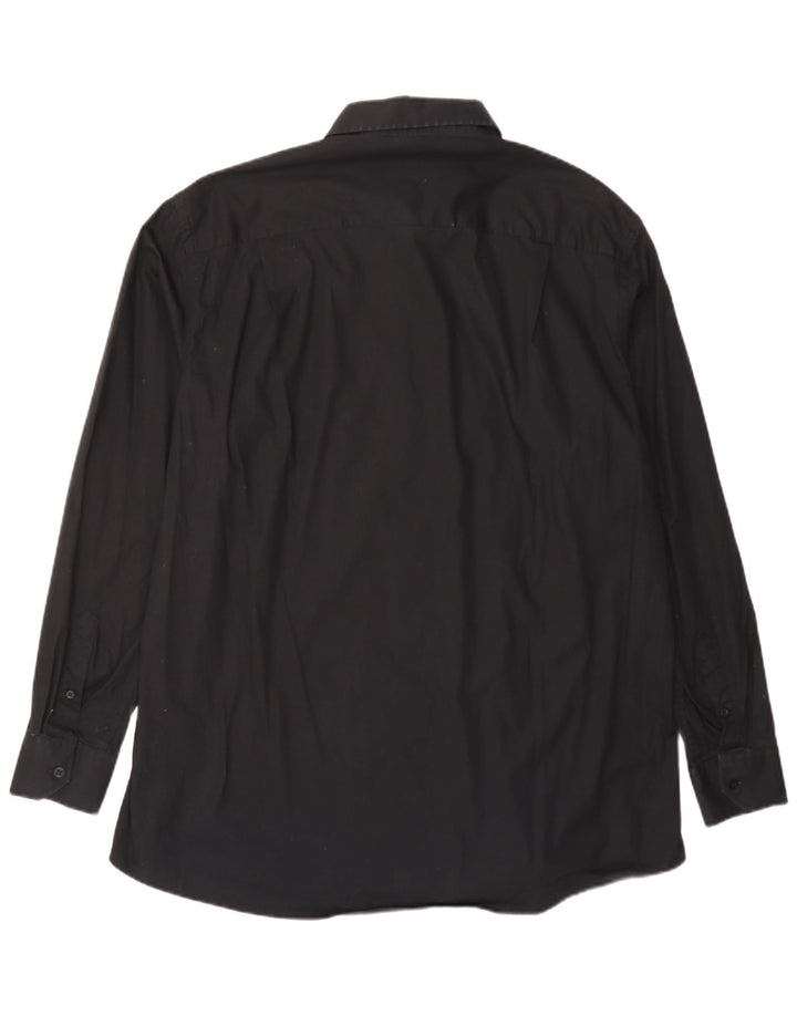 NAUTICA Mens Classic Fit Shirt Large Black Cotton