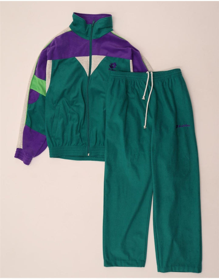 Lotto Mens Full Tracksuit Poliéster Colorblock Verde Médio