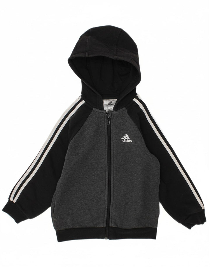 Suéter adidas masculino com capuz e zíper 2-3 anos cinza colorblock algodão