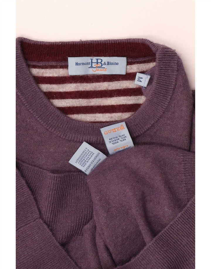 Suéter masculino Harmont & Blaine com gola redonda, lã roxa média