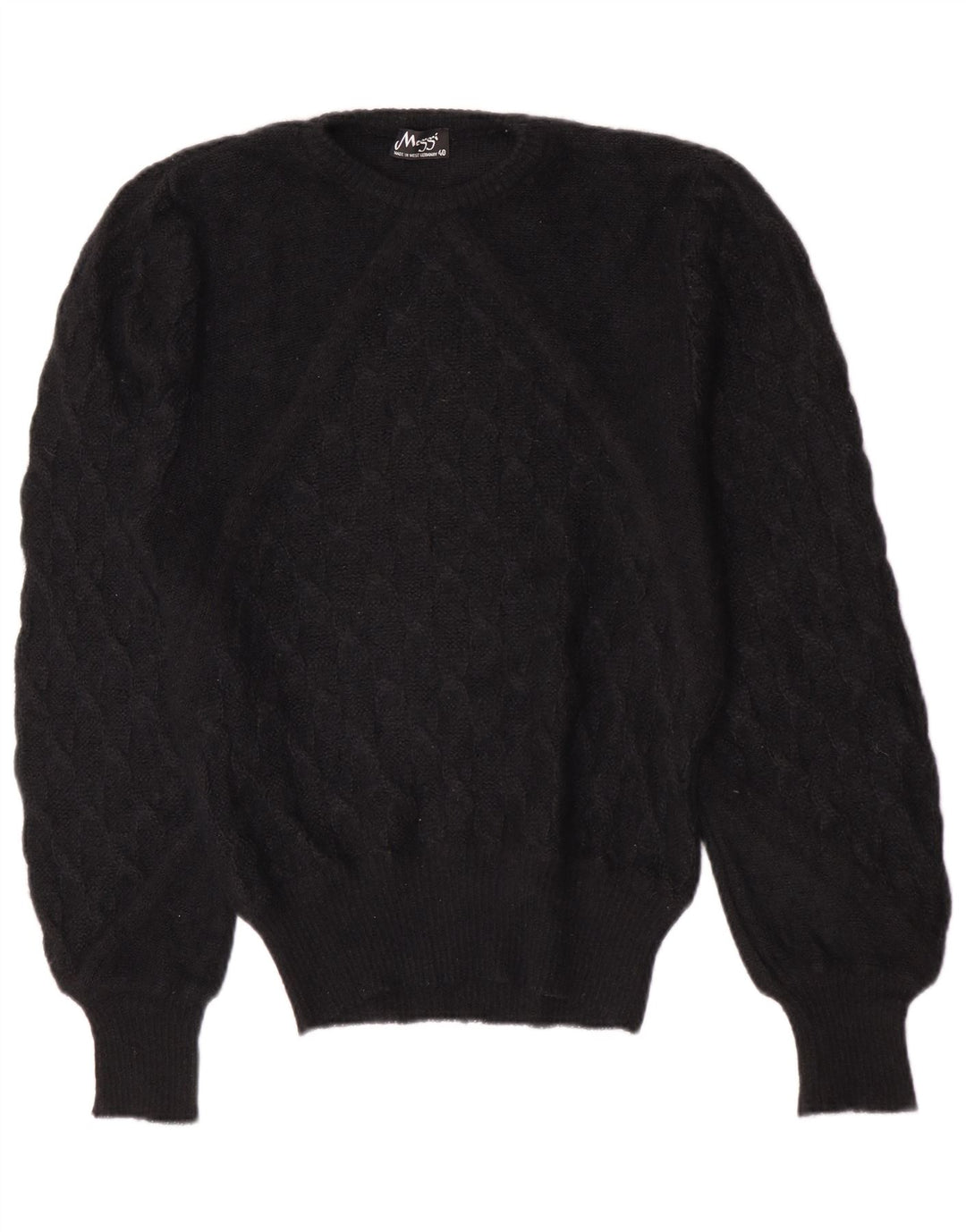 Suéter feminino Meggi com gola redonda EU 40 médio preto mohair