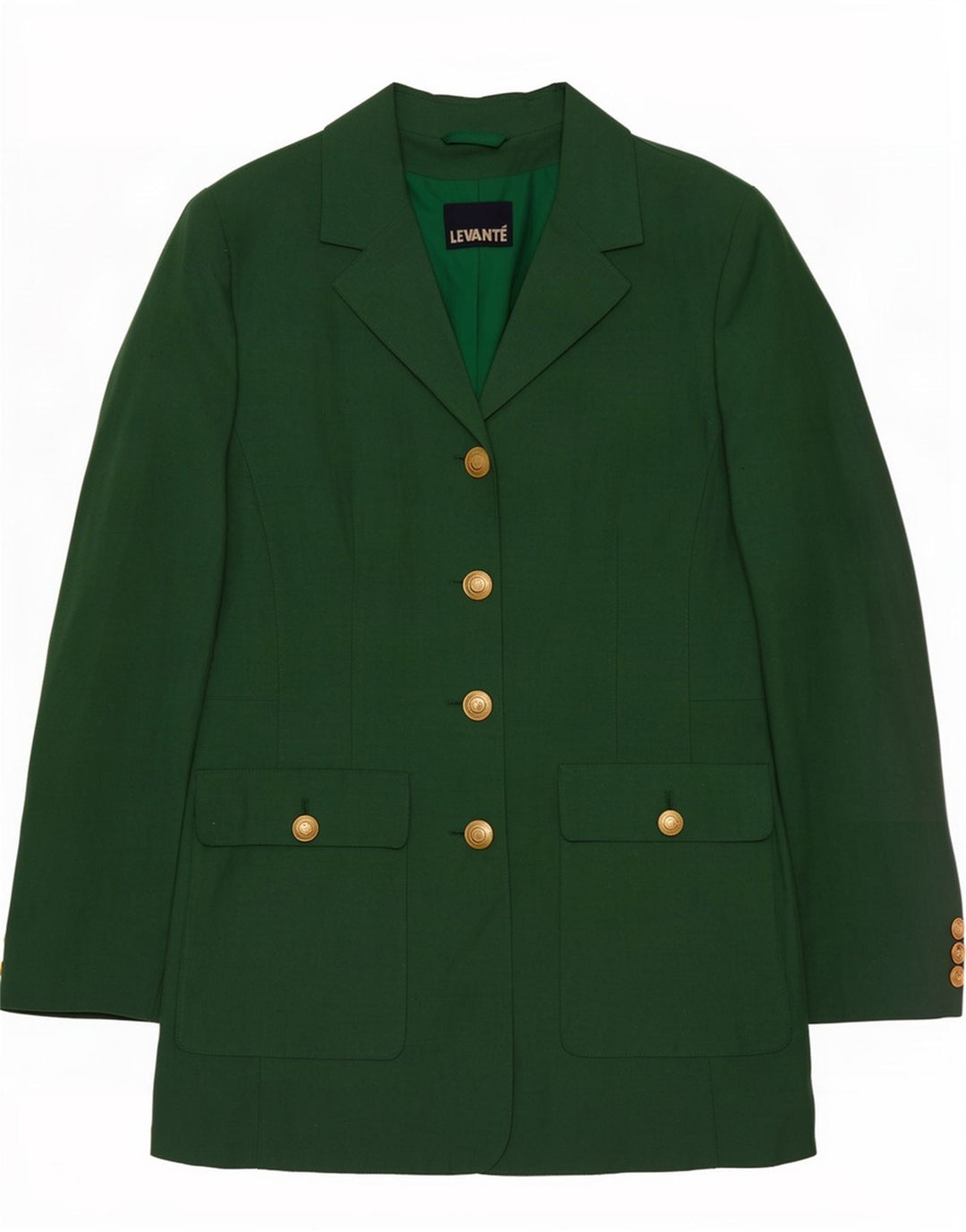 Levante Womens 4 Button Blazer Jacket EU 36 Pequeno Verde Poliéster