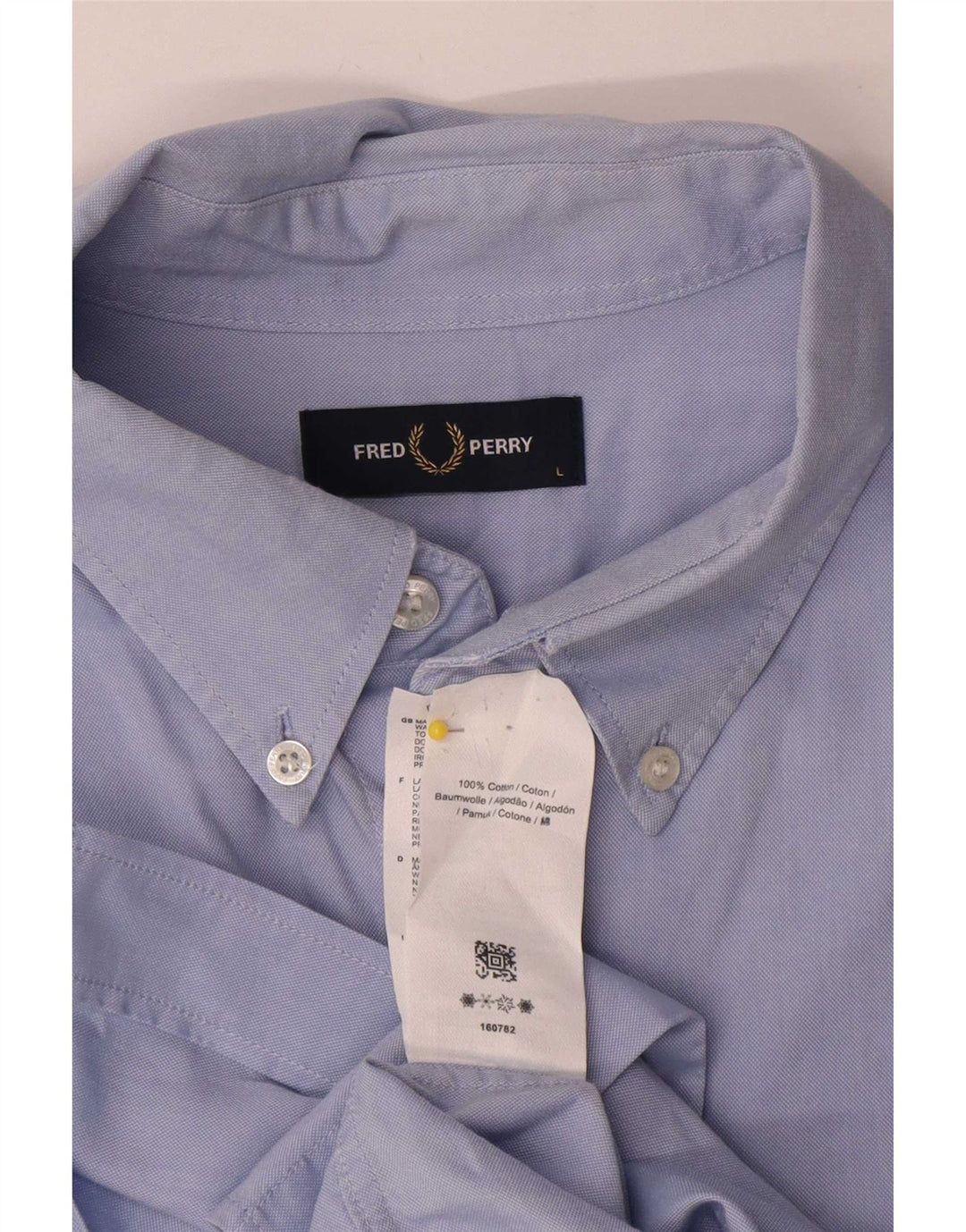 Camisa masculina Fred Perry grande algodão azul