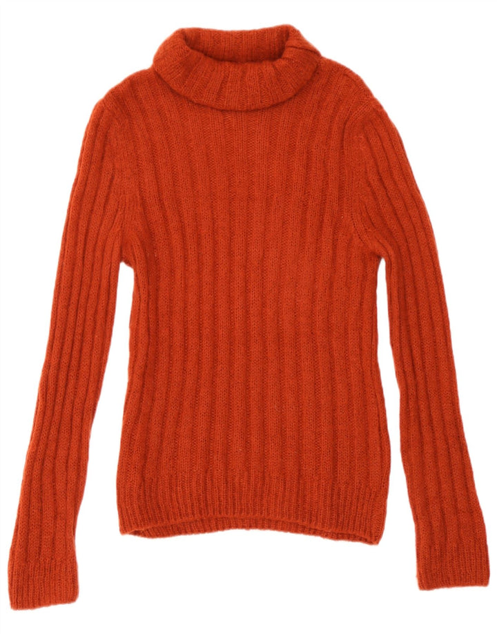 Suéter feminino Massimo Dutti com gola redonda Reino Unido 14 grande laranja