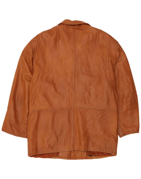Casaco de couro masculino VINTAGE IT 54 2XL couro marrom