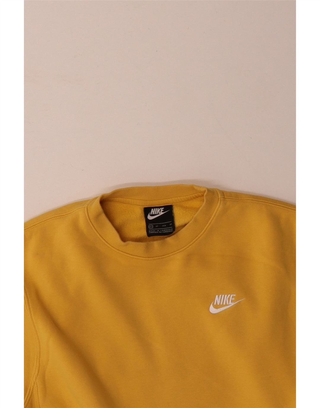 NIKE Mens Moletom Jumper XS Amarelo Algodão