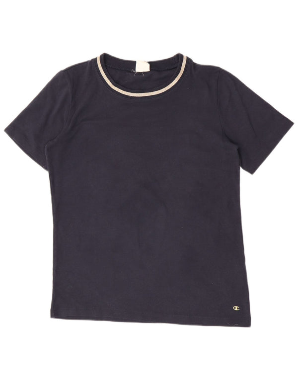 Camiseta feminina Champion Easy Fit Top UK 20 2XL algodão azul marinho