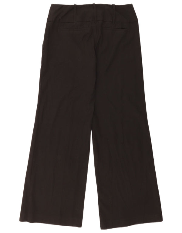 Calça chino feminina Oasis com perna larga UK 10 pequena W30 L31 poliéster preto