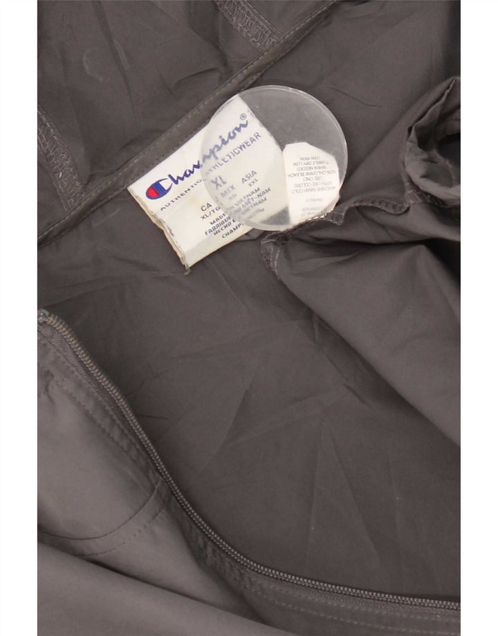 Jaqueta de chuva masculina com capuz gráfico Champion UK 42 XL cinza poliéster