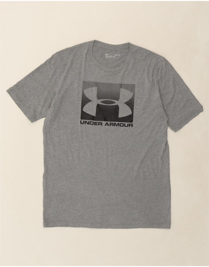 UNDER ARMOUR Mens Graphic T-Shirt Top Medium Grey Vintage Under Armour and Second-Hand Under Armour from Messina Hembry 