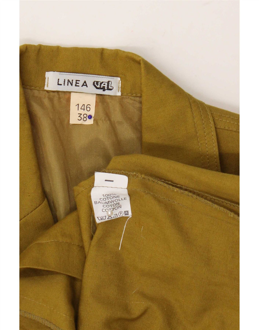 Jaqueta blazer feminina vintage manga 3/4 2 botões UE 38 algodão cáqui médio