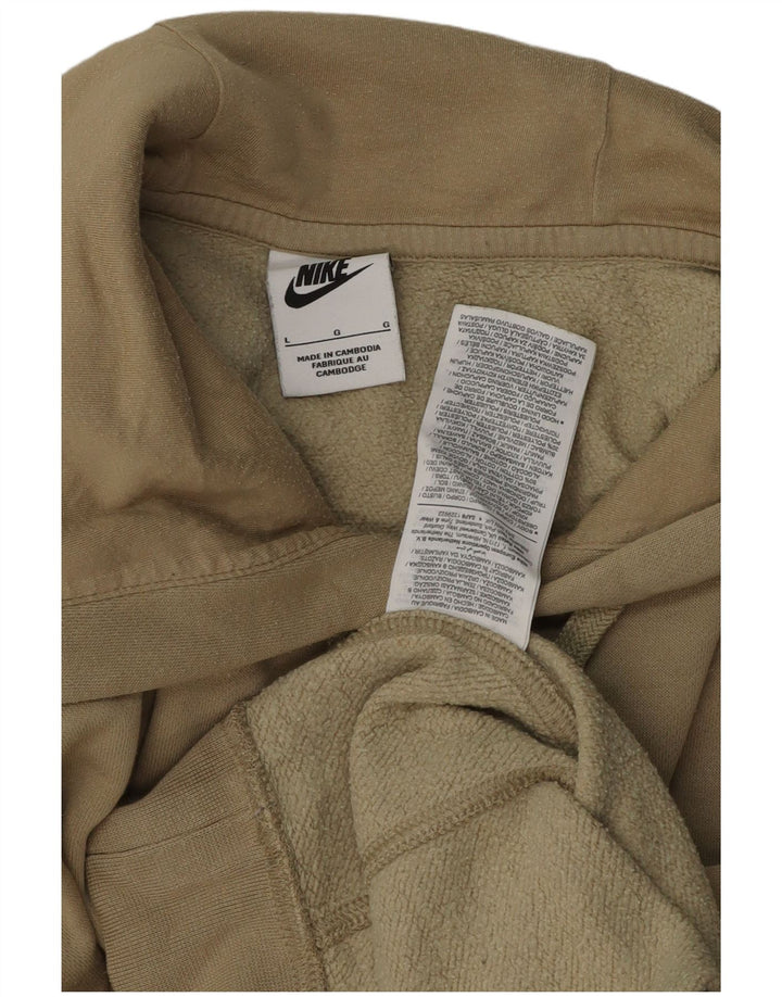 NIKE Mens Hoodie Jumper Grande Algodão Bege