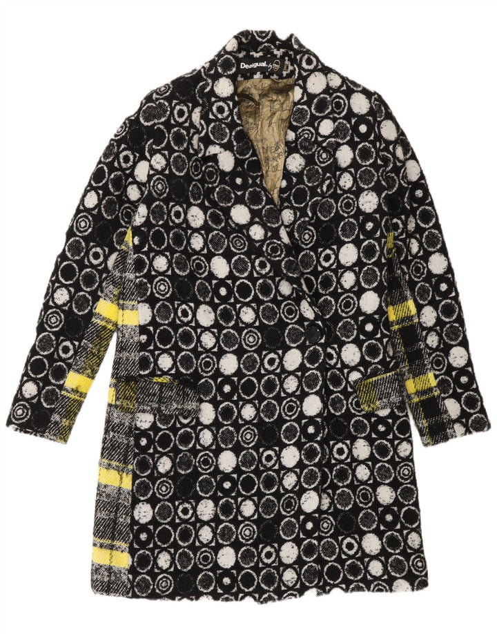 Sobretudo feminino Desigual EU 36 pequeno preto geométrico viscose