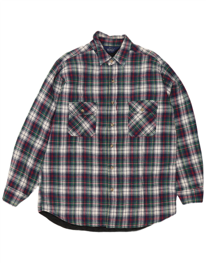 Camisa masculina de flanela WOOLRICH grande xadrez azul marinho