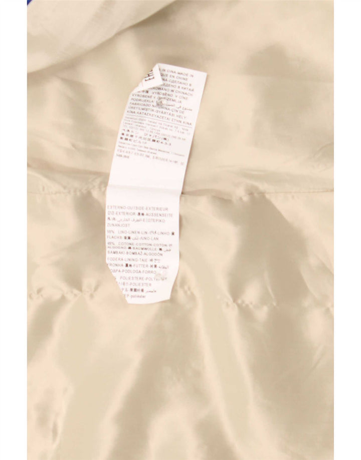 Sobretudo feminino Benetton UK 12 linho bege médio