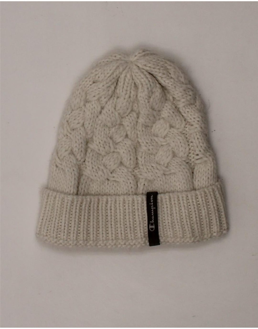 CHAMPION Womens Knit Beanie Hat One Size White Acrylic Winter