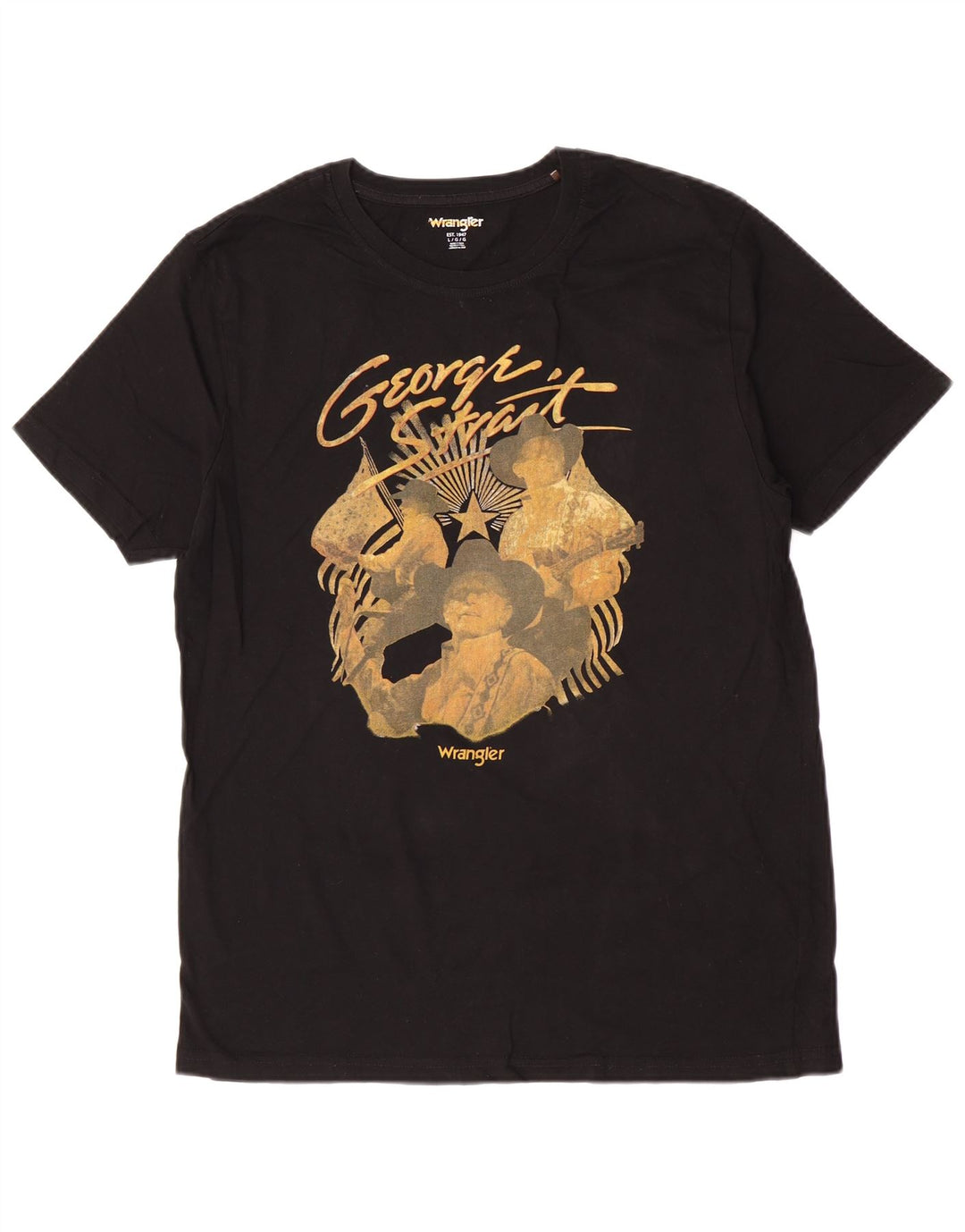 Camiseta Wrangler masculina gráfica grande preta