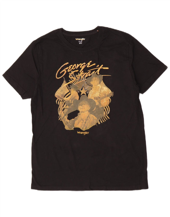 Camiseta Wrangler masculina gráfica grande preta