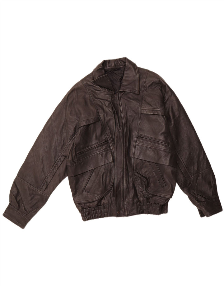 Jaqueta de couro masculina VINTAGE EU 46 pequena couro preto