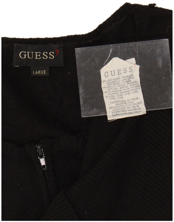 Cardigã feminino GUESS crop manga 3/4 Reino Unido 14 grande preto