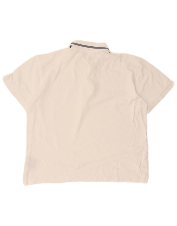 Camisa polo masculina Diadora grande algodão branco