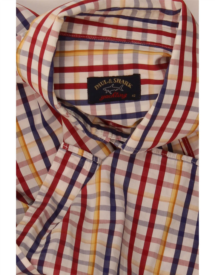 Camisa masculina Paul & Shark tamanho 42 grande xadrez multicolorida