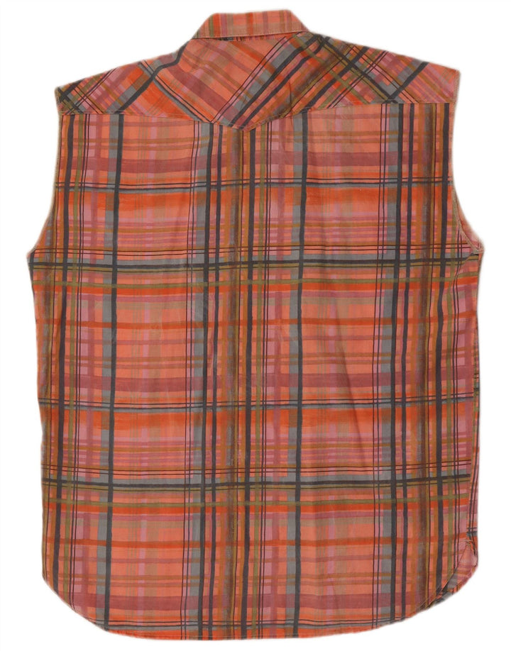 Camisa masculina sem mangas Casucci XL xadrez multicolorida