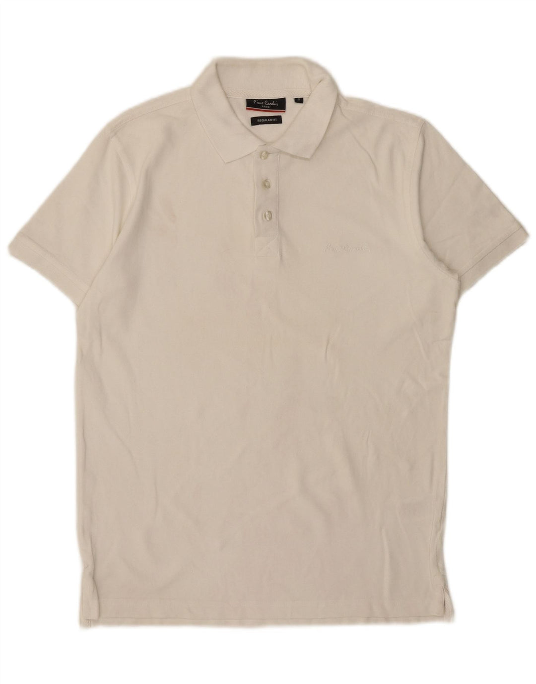 Camisa polo masculina Pierre Cardin Regular Fit pequena de algodão branco