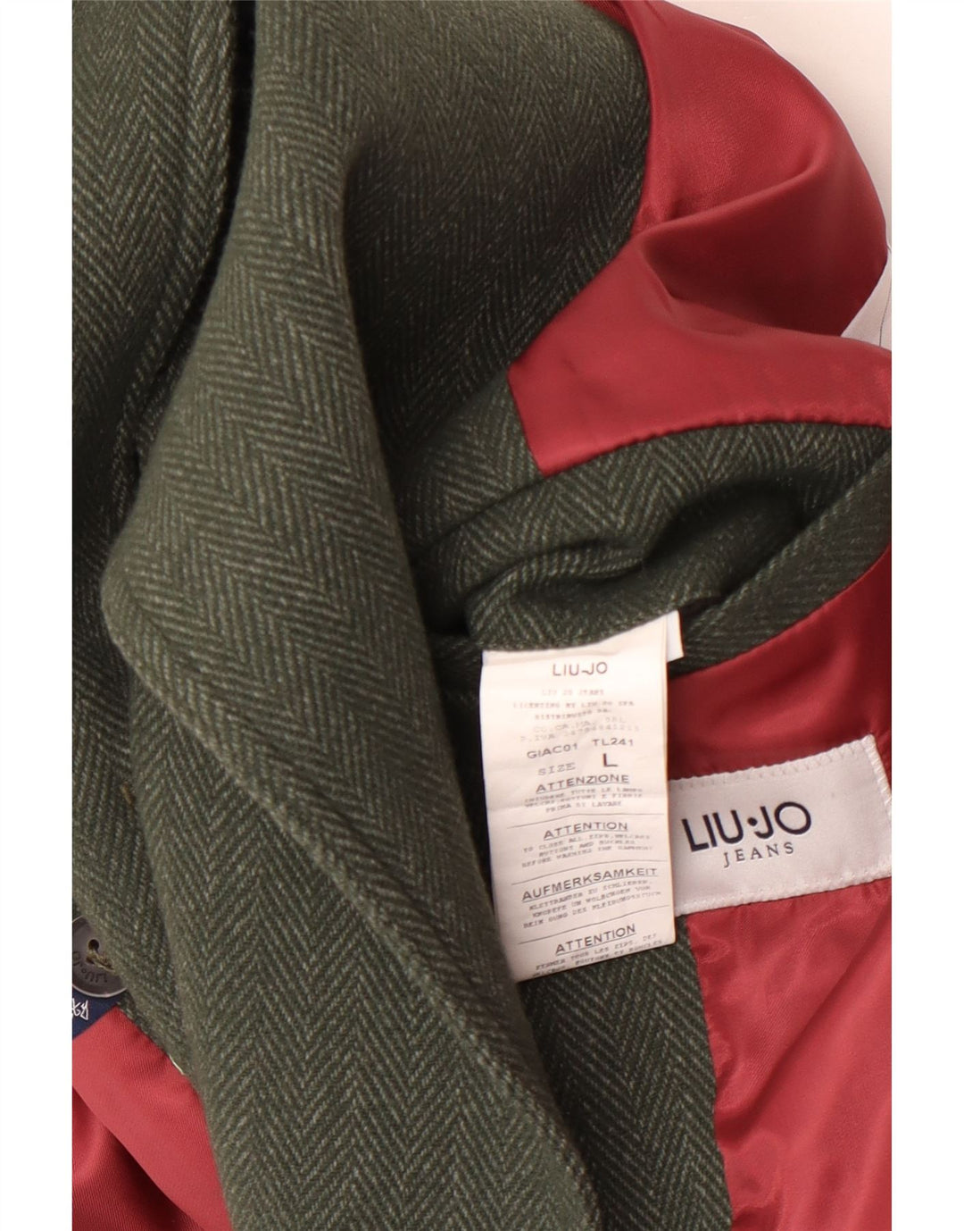 Liu Jo Casaco masculino ervilha Reino Unido 40 grande lã espinha de peixe verde