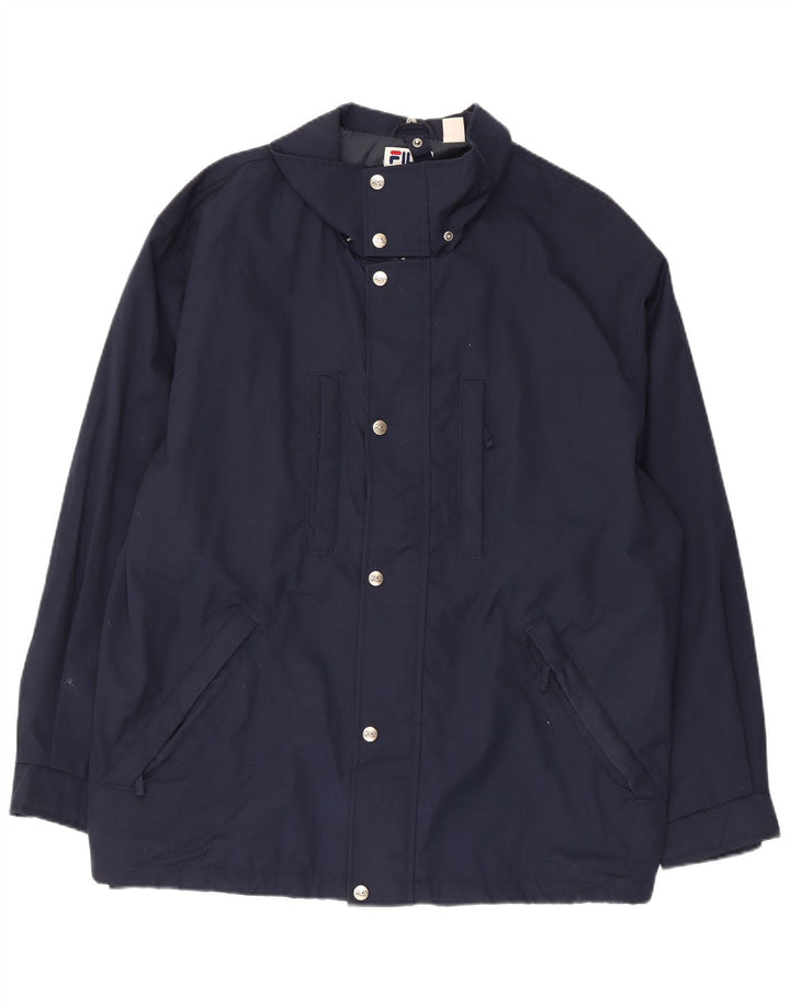 Jaqueta de chuva masculina FILA IT 50 grande poliéster azul marinho