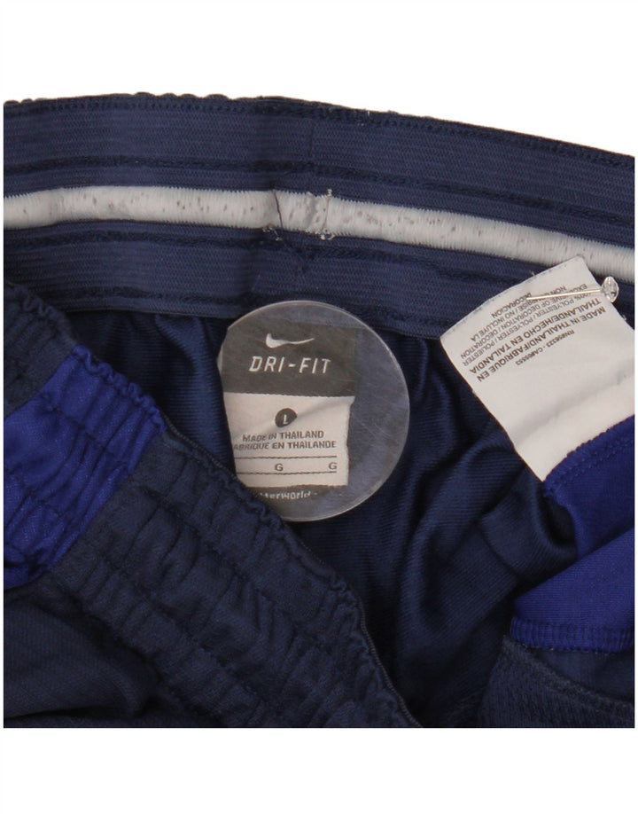 Shorts esportivos masculinos Nike Dri Fit grande poliéster colorblock azul marinho