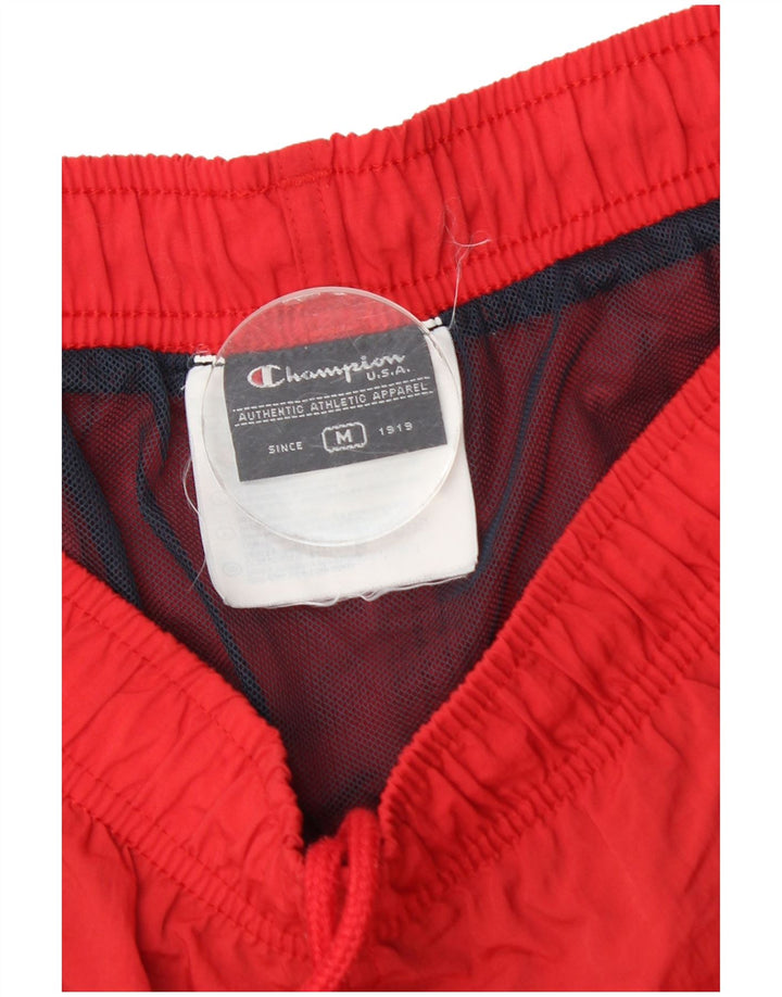 Shorts esportivos masculinos Champion médio vermelho colorblock