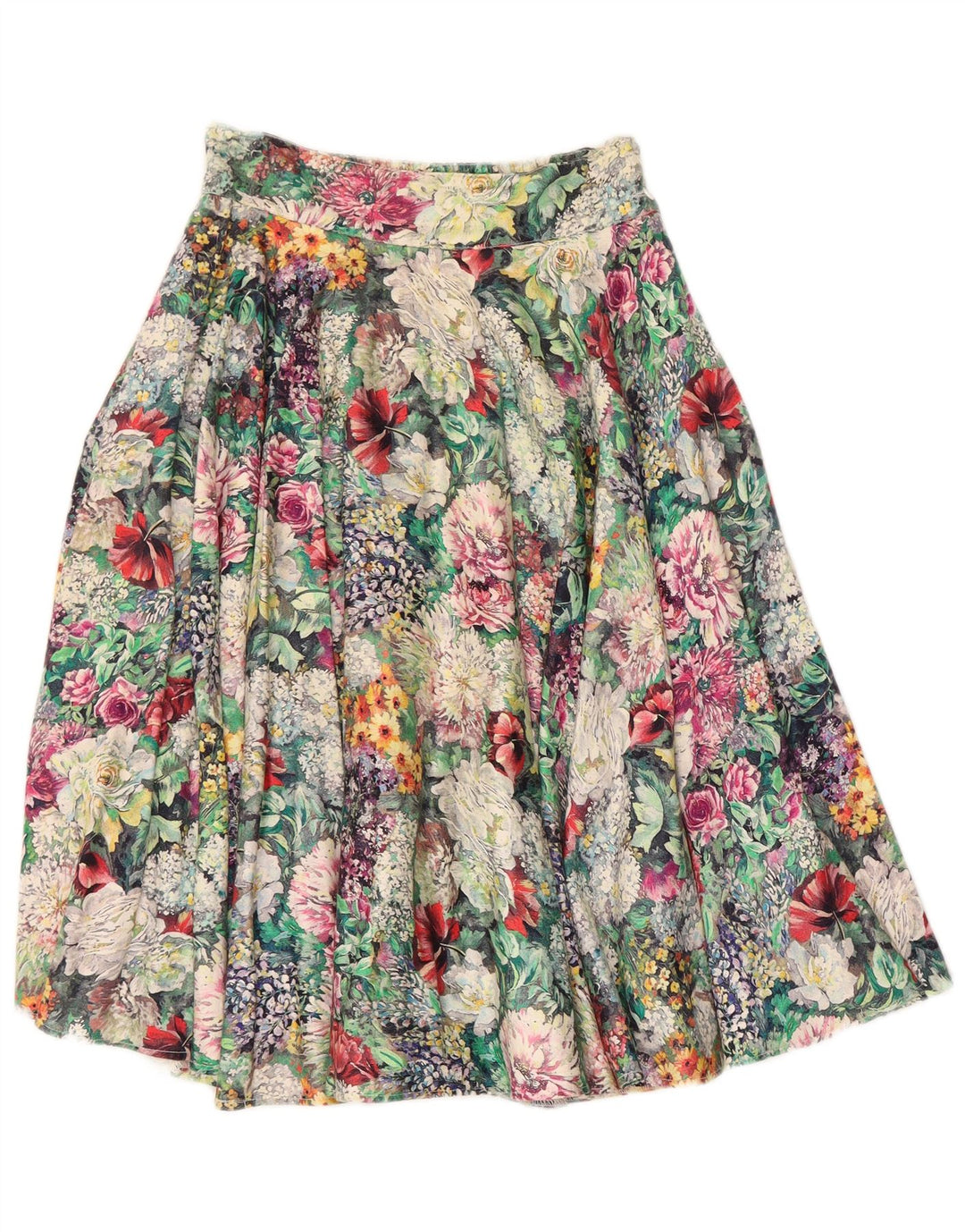 Saia evasê feminina VINTAGE IT 44 médio W26 floral multicolorido