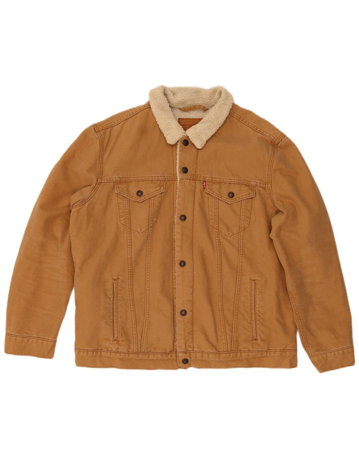 Jaqueta masculina Sherpa LEVI'S UK 44 2XL algodão marrom