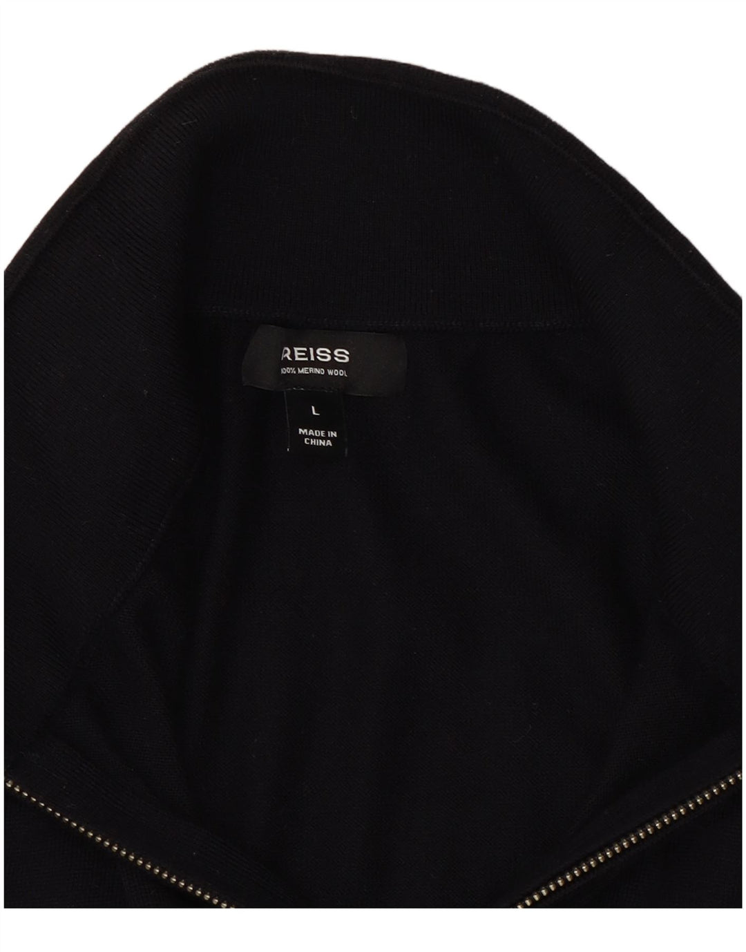 Suéter masculino Reiss com zíper e gola grande azul marinho