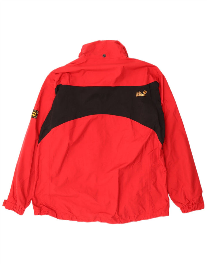 Jaqueta de chuva feminina JACK WOLFSKIN UK 18 XL vermelho colorblock
