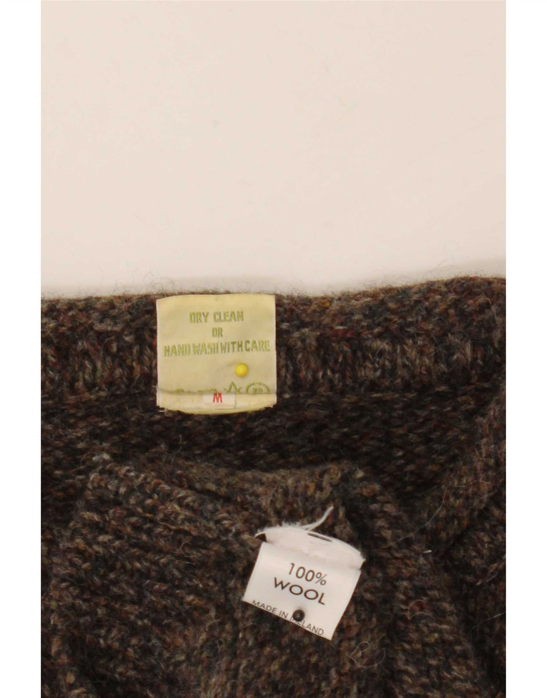 Suéter feminino vintage com gola canoa Reino Unido 14 lã manchada cinza médio