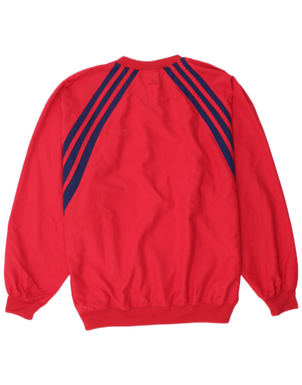 ADIDAS Mens Pullover Treino Top UK 40/42 Médio Poliéster Vermelho
