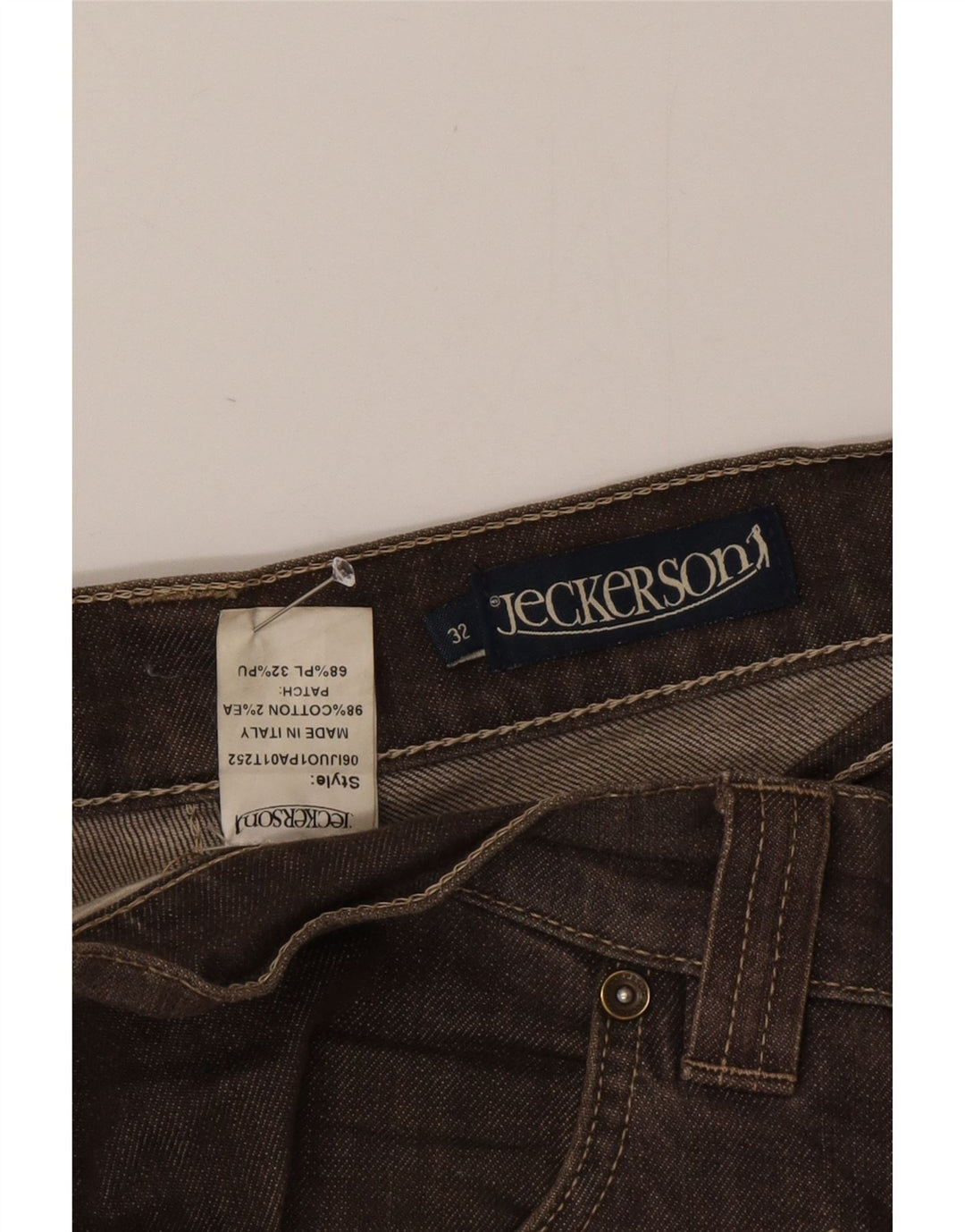 Jeans masculinos Jeckerson Slim W32 L34 algodão marrom