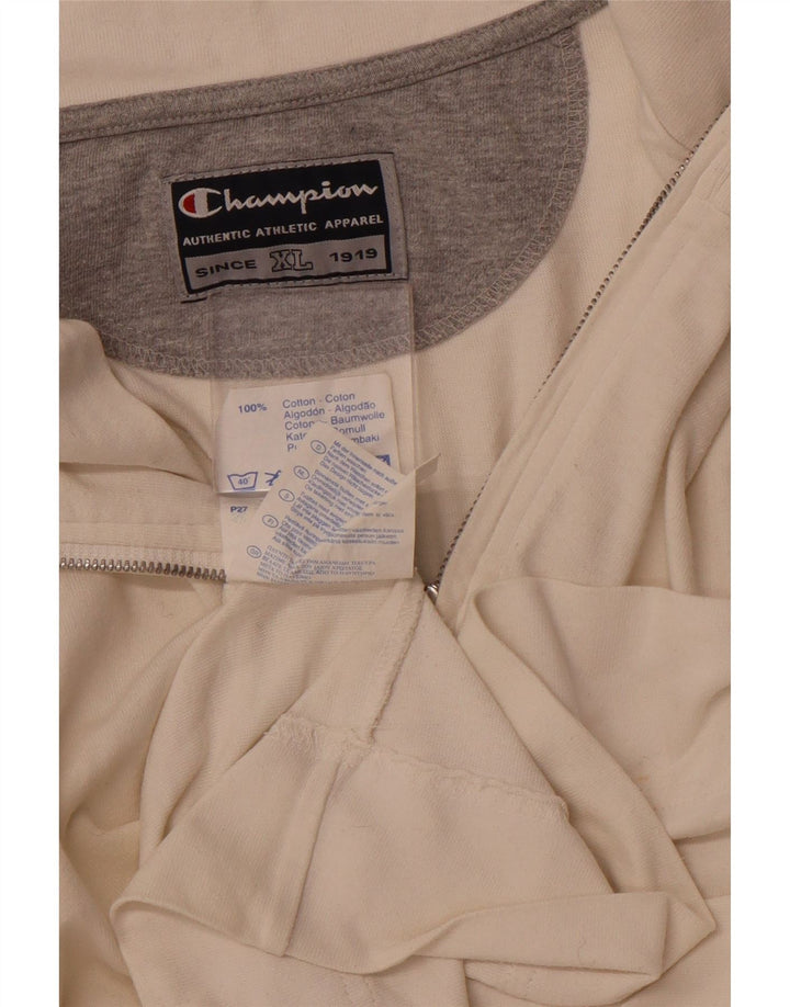 Moletom masculino Champion com zíper e gola XL em algodão branco