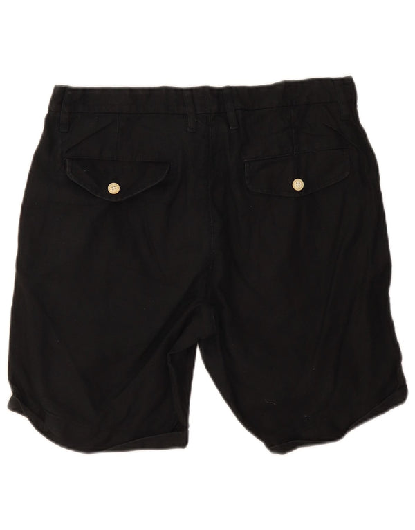 Izod Mens Chino Shorts W32 Médio Algodão Preto