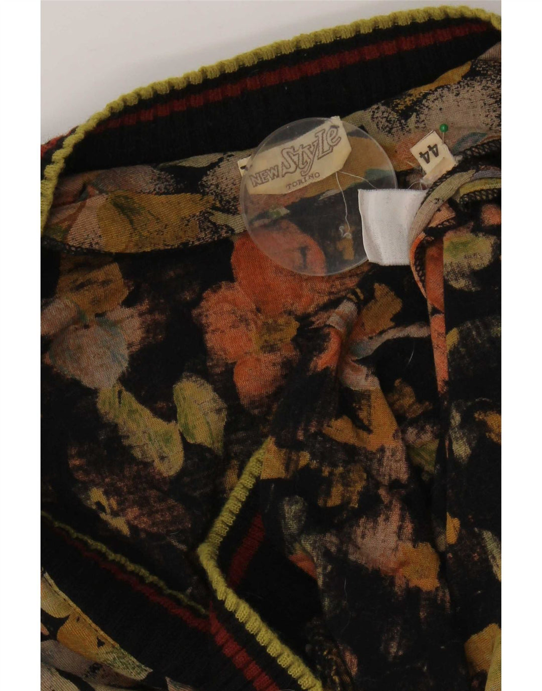 Blusa pulôver feminina vintage top IT 44 médio floral multicolorido