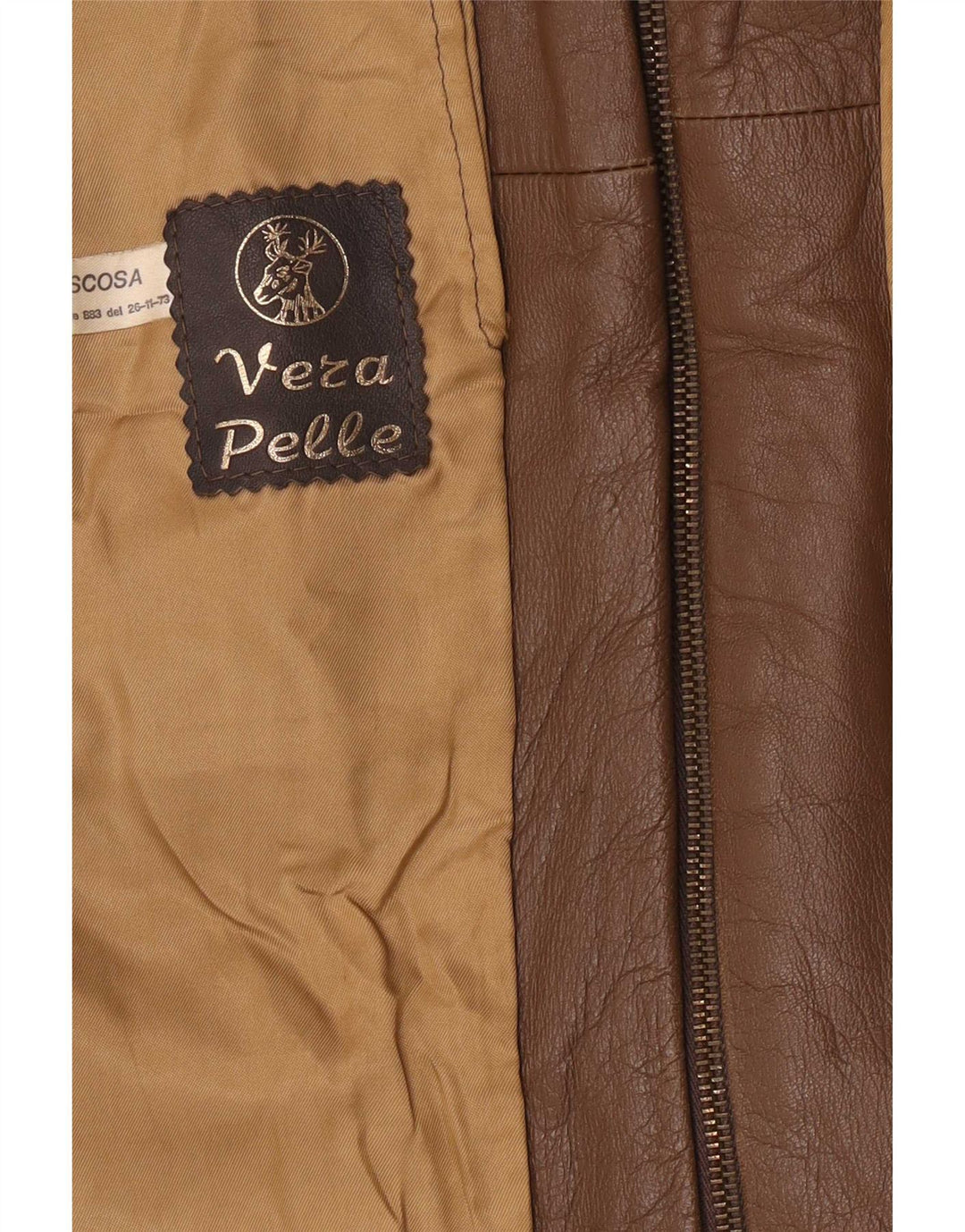 Jaqueta de couro vintage masculina clássica UK 40 grande marrom