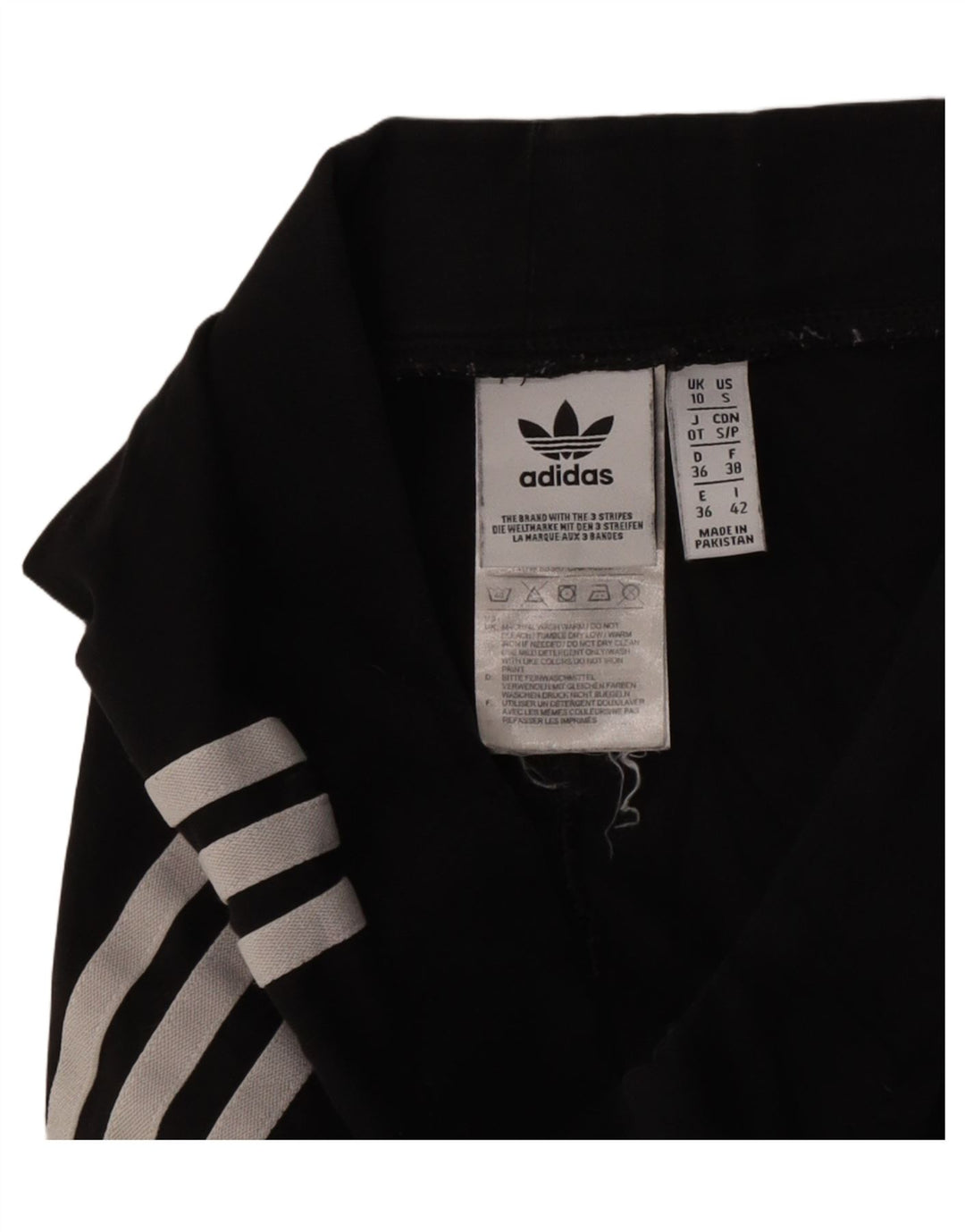 Leggings Adidas Femininas UK 10 Pequenas Algodão Preto